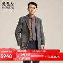 雅戈尔（YOUNGOR）男装大衣男西服领商务大衣柔软保暖山羊绒大衣商场同款 咖色 XL 180/100A