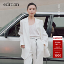 edition【董洁同款】精英衣橱系列夏新款白色亚麻女绅士西装 本白色K01 M (165)