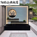 阳特派定制不锈钢流水屏风假山背景墙户外庭院别墅金属园林叠水影壁墙 深咖色