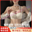 QIANLEE轻奢品牌女士内衣女小胸聚拢塑形防下垂收副乳加厚显大性感文胸罩 米白色-单内衣 70A 32 【聚拢啵啵胸】