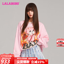 LALABOBO恶魔熊宽松卫衣女装设计感减龄宽松百搭长袖上衣潮牌LBDD-WSTS13 粉色 L