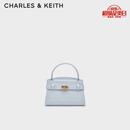 CHARLES&KEITH鳄鱼纹凯莉包手提斜挎婚包包女包生日礼物七夕礼物CK2-50270880-1 Sea Salt Blue海盐蓝 S