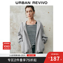 UR2025春季新款女装休闲运动风连帽抽绳拉链外套UWH150019 花灰 (偏宽松) S