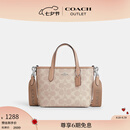 蔻驰（COACH）【礼物】奥莱女士经典标志CITY迷你托特包单肩斜挎包手提包city15 SV/沙黄色/灰褐色