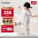 bebebus婴儿睡袋桑蚕丝夏季薄款儿童分腿睡袋短袖宝宝防踢被 L码