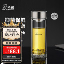 希诺双层玻璃杯抗菌隔热高档车载水杯男2025新款钛杯泡茶杯子XN-9102K