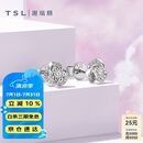 谢瑞麟（TSL）18K金钻石耳钉优雅马蹄莲群镶钻石耳饰BB019(63237)