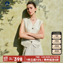 Navigare意大利小帆船女时尚V领背心纯色休闲通勤马甲2311095503 杏  M