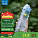 乐扣乐扣（LOCK&LOCK）人鱼线塑料运动水杯夏天便携水壶带刻度提手男女水杯子700ML蓝色