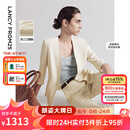 朗姿三醋酸西服外套职业装正装2025年夏季新款气质高级感白色西装 米白色 M