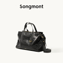 Songmont【李娜同款】山下有松循迹系列见物旅行包植鞣皮公文包 烟墨黑 小号 预售24天