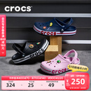 卡骆驰crocs洞洞鞋贝雅卡骆班轻便耐磨一脚蹬休闲鞋|205089 黑色/白色-066 41 /42(260mm)