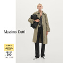 Massimo Dutti折扣季2025女装休闲户外通勤风长款绗缝翻领风衣外套06705951 军绿色 S (CN 170/88A)