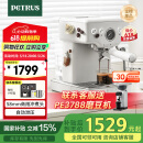 柏翠(petrus)【国家补贴】咖啡机意式浓缩家用小型半自动蒸汽打奶泡 PE3833 海盐小方pro