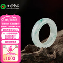 七彩雲南翡翠戒指冰底飘花男女情侣款素圈玉指环对戒节日礼物 翡翠戒指 圈号14号