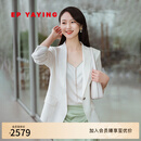 EP雅莹[真丝系列]女装 收腰七分袖薄款职场西装外套 夏季商场同款1118A 白色 M
