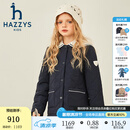 哈吉斯（HAZZYS）品牌童装女童棉服冬季新款透湿保暖时尚海军翻领可爱柔软棉服 藏蓝 145