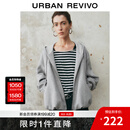 UR2025春季新款女装休闲运动风连帽抽绳拉链外套UWH150019 花灰 (偏宽松) S