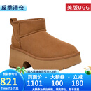 UGG美版秋冬新款女士舒适厚底美人鱼短靴休闲雪地靴明星同款1158311 CHE-栗色 38