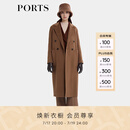 PORTS宝姿女装2024秋季新款糖霜杏色羊毛双面呢大衣  LT9C070UWW065 糖霜杏色-1 L (8)