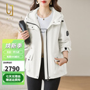 OLJ奢侈高档品牌短款风衣外套女2025年春秋新款时尚休闲宽松通勤大衣 米白色 L 建议115-125斤