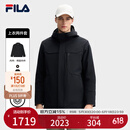 FILA 黄景瑜同款|斐乐官方男士二合一夹克2025春季新款简约连帽外套 正黑色-BK L （175/96A/L）