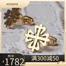 NOSSKISS金色四叶草男士法式衬衫袖扣 纽扣 袖口扣商务正装衬生日礼物送礼 x117金色四叶草