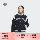 adidas宽松运动保暖棉服棒球服女装阿迪达斯官方三叶草JD6379 深藏青蓝/乳白色 M