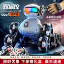 普兽新品儿童遥控车智能特技变形遥控机器狗手势遥控感应越野攀爬车 手柄+手势遥控白色 单电
