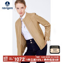 Navigare 意大利小帆船女士真皮皮衣秋冬款小立领羊皮机车服X2236700091 浅卡其 L 