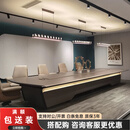 高档烤漆会议桌长桌简约现代大型会议室开会培训洽谈办公桌椅组合 6000x1800x760mm（金属漆）