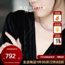 若华（RUOHUA）紫云 2-3.5mm素面坦桑石盘珠项链年轻款女18K金锁骨链送女友礼物 坦桑石项链【40cm】