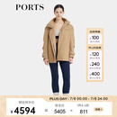 PORTS宝姿商场同款早春新品女装长袖中长风衣外套LP8J068GWP023 卡其 M