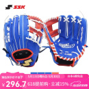 SSK日本棒球手套软式猪皮HeroStory系列青少年BAEZ球星同款训练入门 10.75寸 蓝(橘工字档) 7-10岁 右投戴左手（右撇子用）