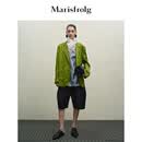 Marisfrolg【进口工坊】玛丝菲尔秋新款松烟青休闲直身西装 松烟青 S