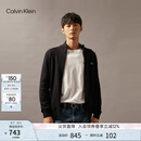 Calvin KleinJeans秋冬男女情侣ck休闲通勤刺绣立领拉链针织开衫毛衣J326796 BEH-太空黑 S