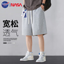 NASA GISS短裤男夏季休闲五分裤男士宽松大码运动篮球裤沙滩裤 灰色 5XL