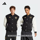 adidas曼联扎染系列情侣宽松足球休闲文化棉服男阿迪达斯官方 黑色/汉玉白 XL