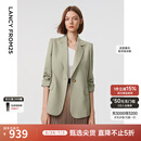 朗姿玫瑰的故事同款【Basic衣橱】新款气质修身职业通勤西装外套 卡其绿色2 M