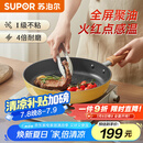 苏泊尔（SUPOR）煎锅28cm黄色不粘锅火红点聚油牛排锅早餐煎盘磁炉通用