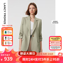 朗姿玫瑰的故事同款【Basic衣橱】新款气质修身职业通勤西装外套 卡其绿色2 M