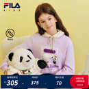 FILA【抗菌】斐乐儿童童装上衣2025年秋季新款男女童舒适套头卫衣 音波紫-VT 160