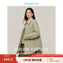 茵曼（INMAN）【商场同款】复古衬衫式棉衣2025春秋季女装新款防泼水休闲外套 浅灰绿 S