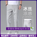 GUYN轻奢品牌男士冰丝休闲裤男直筒宽松2025新款裤子夏季薄款男裤 灰色冰丝凉感薄款 灰色冰丝凉感 28 腰围2尺1适合100斤左右