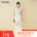 SNIDEL2025春夏新品优雅V领雪纺蓬蓬纱荷叶边飞袖衬衫SWFB252008 象牙白 均码 (F)