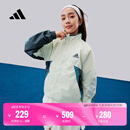 adidas男女大童休闲立领棉服外套儿童春季新款阿迪达斯官方轻运动 亚麻绿     140