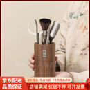 QWC轻奢品牌纯钛茶道六君子套装茶刀茶夹子茶匙杯叉茶艺功夫茶具配件 胡桃木茶道筒+纯钛五配件