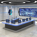 烤漆U型多功能视频会议桌公安消防指挥中心控制台指挥调度操作台 11人位