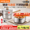 苏泊尔（SUPOR）奶锅316L不锈钢宝宝辅食锅泡面热牛奶小奶锅汤锅电磁炉燃气通用 【推荐】316L不锈钢奶锅- 18cm