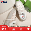 斐乐（FILA）斑斓鞋ROSETTA女鞋板鞋新款面包厚底鞋复古休闲鞋 奶白/浅粉-GP 37.5